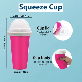 Современная простая чашка для смузи объемом 300 мл с силикагелем, битый лед, чашка для песка, летняя чашка для коктейлей, домашний чайник большой емкости