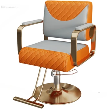 Современное откидывающееся парикмахерское кресло, салонная мебель, Скандинавские металлические парикмахерские кресла, кресло для салона красоты, кресло для бритья со спинкой в парикмахерской
