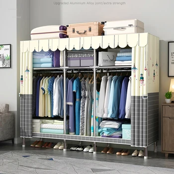 Современные простые шкафы Мебель для дома, Спальня, тканевый шкаф для хранения одежды, шкаф для аренды, Сборка дома, Пылезащитный шкаф