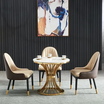 Современные стулья для столовой в скандинавском стиле, кожаные Индивидуальные Роскошные обеденные стулья, дизайнерский шезлонг, Кухонная мебель