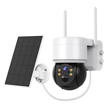 Солнечная Наружная аккумуляторная камера IP65 Водонепроницаемая 3-мегапиксельная WiFi камера с двусторонним разговором Камеры безопасности наружного цветного ночного видения