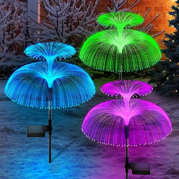 Солнечные светодиодные фонари в виде медуз, уличный декор для сада, освещение для газона, 7 цветовых изменений, Водонепроницаемый декор для дорожки во внутреннем дворике, лампа с солнечными цветами