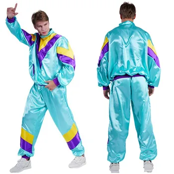 Спортивный костюм в стиле хип-хоп 80-Х 90-х годов, костюм для косплея, куртка для взрослых мужчин, брюки, спортивная одежда, наряды Fantasia, костюм для вечеринки на Хэллоуин, карнавал