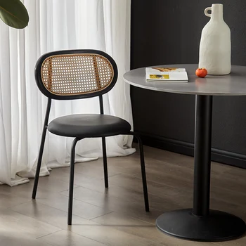 Стол, Высокие обеденные стулья, Водонепроницаемое Эргономичное кресло для столовой в скандинавском стиле, Черные ножки, Мебель для дома Muebles De Cocina