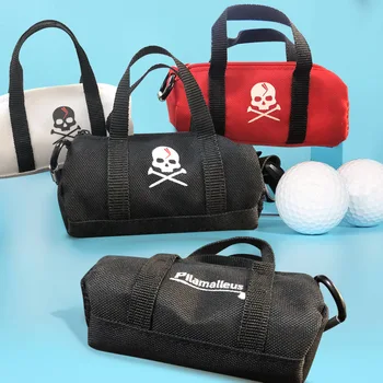 Сумка для мячей для гольфа, мини-версия, двойная сумка для мячей, поясная сумка для переноски, сумка для аксессуаров в виде скелета, простая и стильная