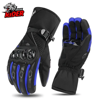 Теплые зимние мотоциклетные перчатки с сенсорным экраном, водонепроницаемые, ветрозащитные, мужские перчатки для мотокросса, Guantes Moto Luvas