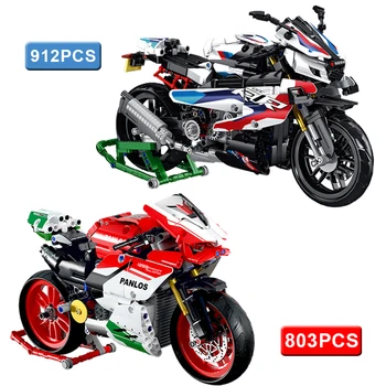 Технические Строительные блоки для мотоцикла Super Speed M1000rr Fit 42130 Technology Мотоцикл для сборки кирпичей Игрушки Подарок для друга