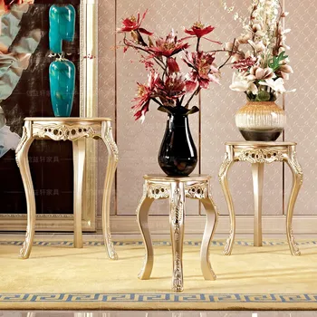 Украшение гостиной большой виллы в европейском стиле, итальянская подставка для горшков, роскошные цветы из нескольких золотых