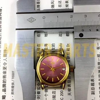 Фиолетовый циферблат с золотым гвоздем, Ручные механические женские часы Tianjin Seagull из Китая