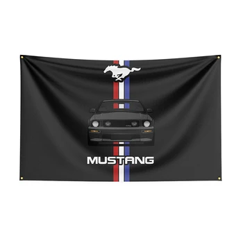 Флаг Ford Mustangs размером 3x5 футов, баннер гоночного автомобиля с принтом из полиэстера для декора, декор флага, баннер для украшения флага, Баннер для флага