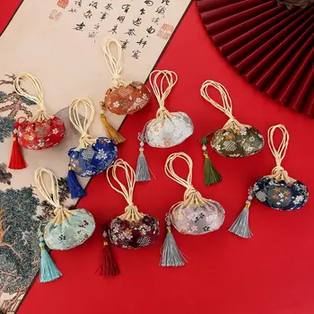Футляр для ожерелий с кисточками на шнурке, многоцветная сумка для хранения в китайском стиле, женская сумка для ювелирных изделий, кошелек, пустое саше