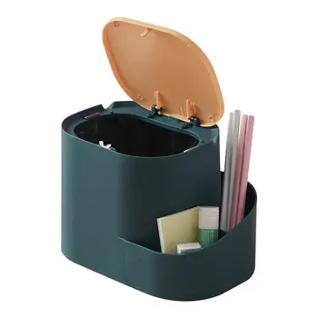 Хранение мусора Практичный Зеленый Маленький настольный Мини Креативный мусорный бак для кухни гостиной с крышей Новый рабочий стол