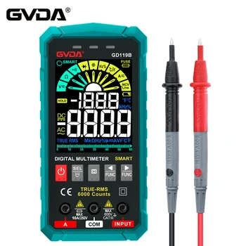 Цифровой мультиметр НОВОГО поколения GVDA 600V Ture RMS AC DC NCV Smart Multimetro Тестер Ом Емкость Гц Измеритель Напряжения