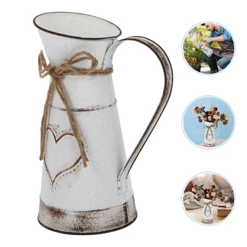Чайник, Металлический цветочный горшок, Железное Ведро, Декор для стола в деревенском стиле, Домашняя ваза, Вазы для розеток
