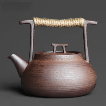 Чайник в японском стиле ручной работы из керамики ручной работы, чайная церемония кунг-фу, портативная кофеварка, керамический чайник, чайный набор