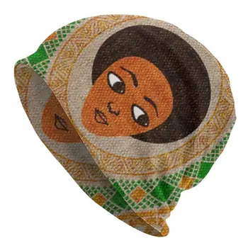 Шапки-капоты Habesha Уличная вязаная шапка для женщин и мужчин Зимняя теплая Эфиопская художественная шапочка Skullies Beanies Caps