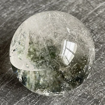 Шар из натурального хрусталя весом 193 г Зеленая Призрачная Сфера Каменное Украшение Грубый Полированный Кварцевый камень Исцеляющий