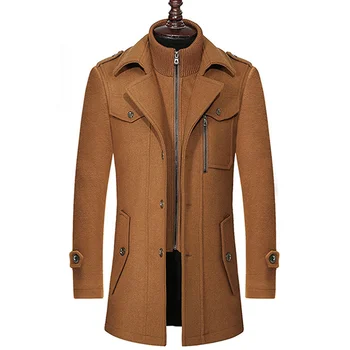 Шерстяное пальто, мужская осенне-зимняя одежда, пальто Для мужчин, шерстяное пальто, модная теплая шерстяная куртка, мужской тренч, мужская повседневная куртка