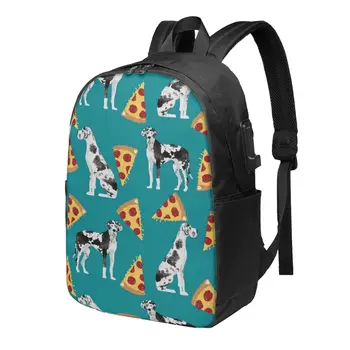 Школьный рюкзак для пиццы Great Dane Большой емкости, ноутбук, Модный Водонепроницаемый Регулируемый Спортивный рюкзак для путешествий