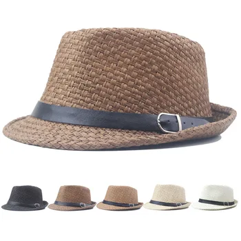 Шляпа, винтажные Фетровые шляпы, Модные джазовые кепки Gorras, Солнцезащитная шляпа, Пляжная лента Для мужчин, Соломенная кепка, мужская Модная Мужская Летняя женская кепка