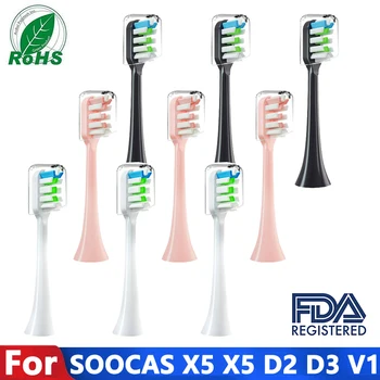 головки для электрических зубных щеток ally For SOOCAS V1, V2 X3 X3U, X5 D3, сменные головки для 3D-отбеливания полости рта высокой плотности